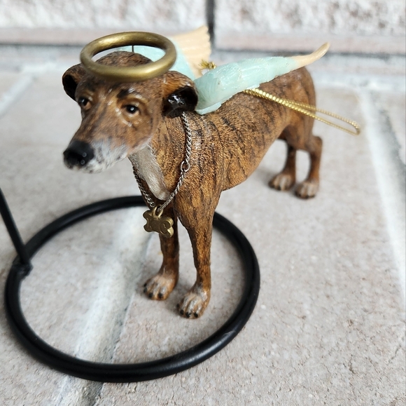 Greyhound/Whippet Angel with Halo Hanging Ornament with stand - Picture 14 of 15